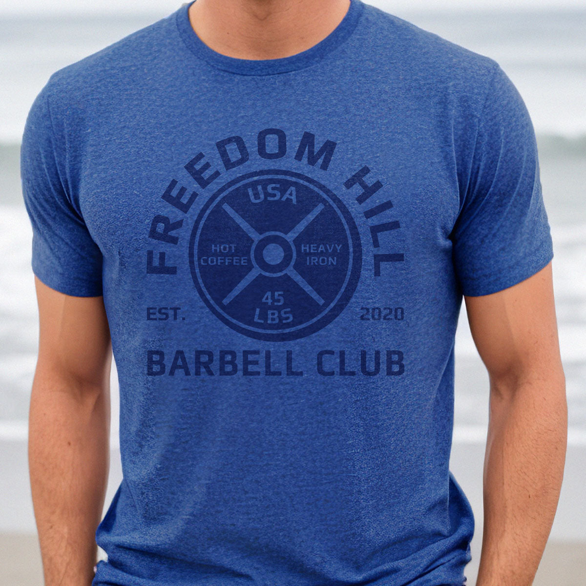 Maximus Blue Line Barbell Club T-Shirt